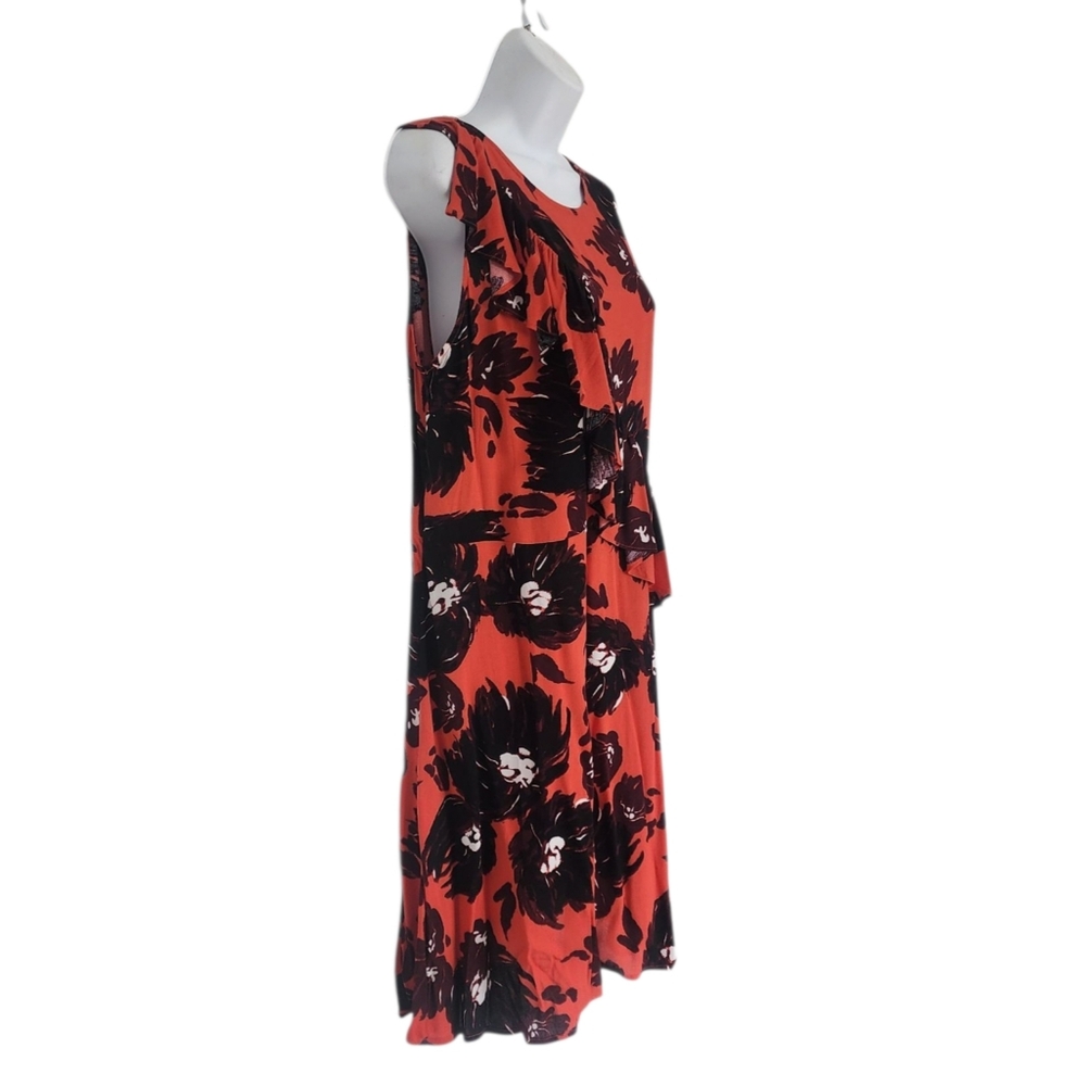 NWOT A New Day Floral Sleeveless Summer Dress Size Medium Orange Lightweight. - Picture 2 of 9